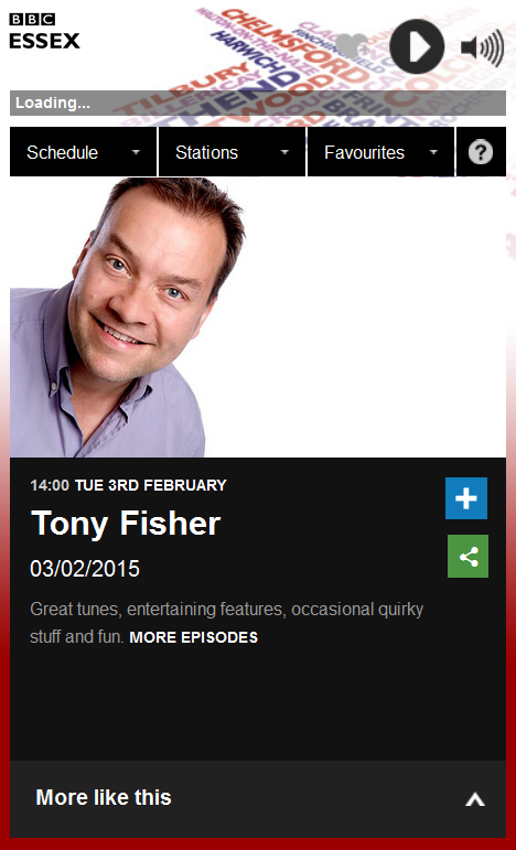 20150203 BBC Radio Essex Tony Fisher